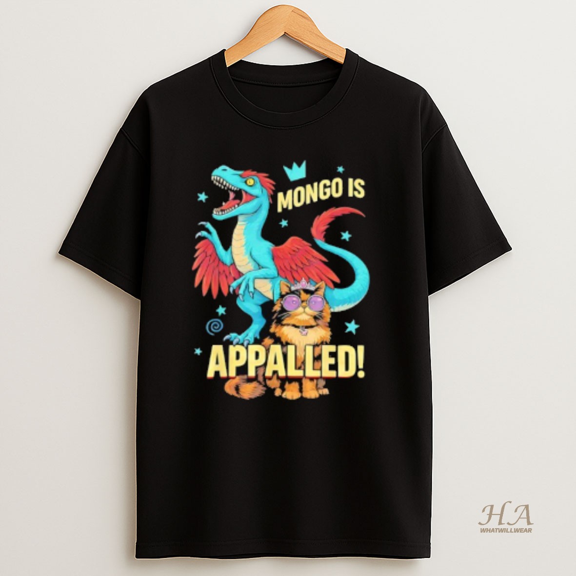 Official Princess Cat Riding Dinosaur Mongo Is Appalled Vintage T Shirt