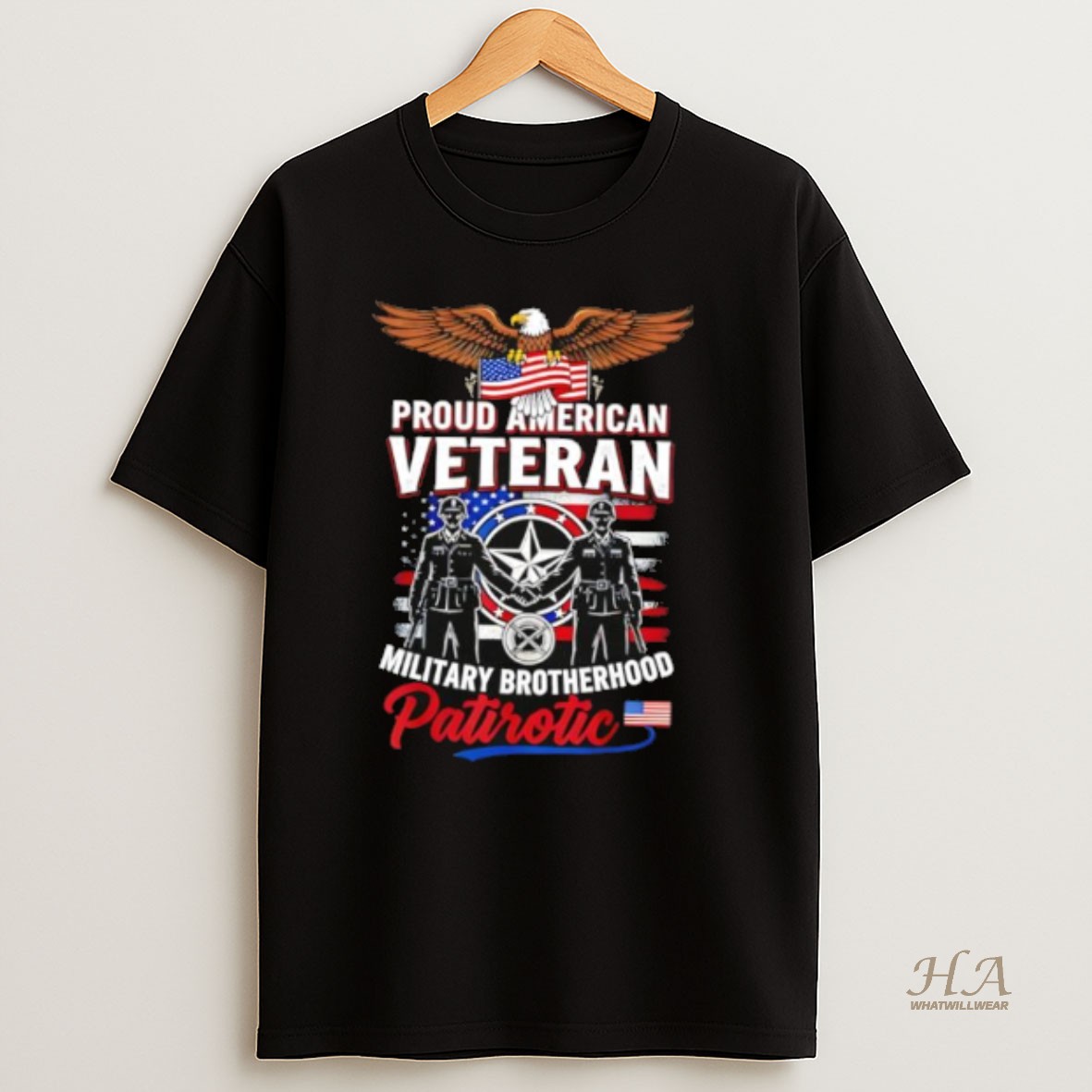 Official Proud American Veteran Military Brotherhood Patriotic T Shirt