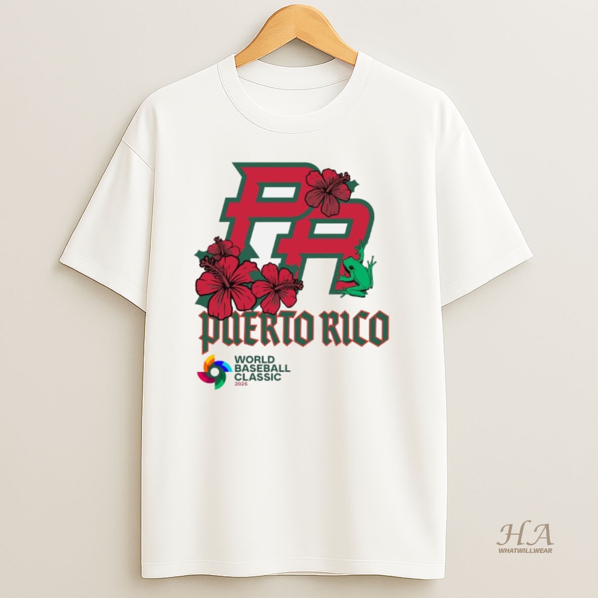 Official Puerto Rico World Baseball Classic 2026 Hibiscus Frog T Shirt