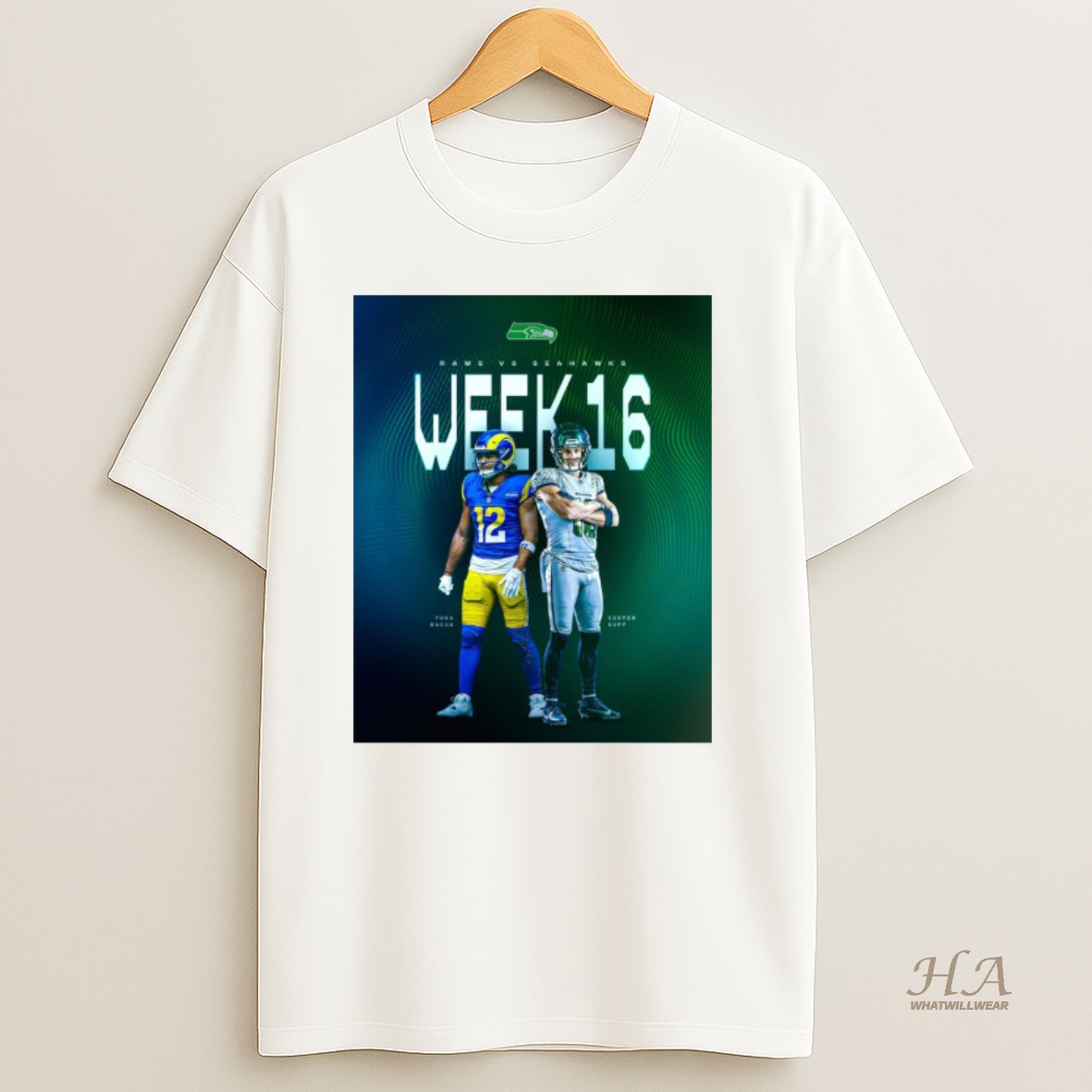 Official Puka Nacua Los Angeles Rams Vs Cooper Kupp Seattle Seahawks Nfl Game Week 16 T Shirt