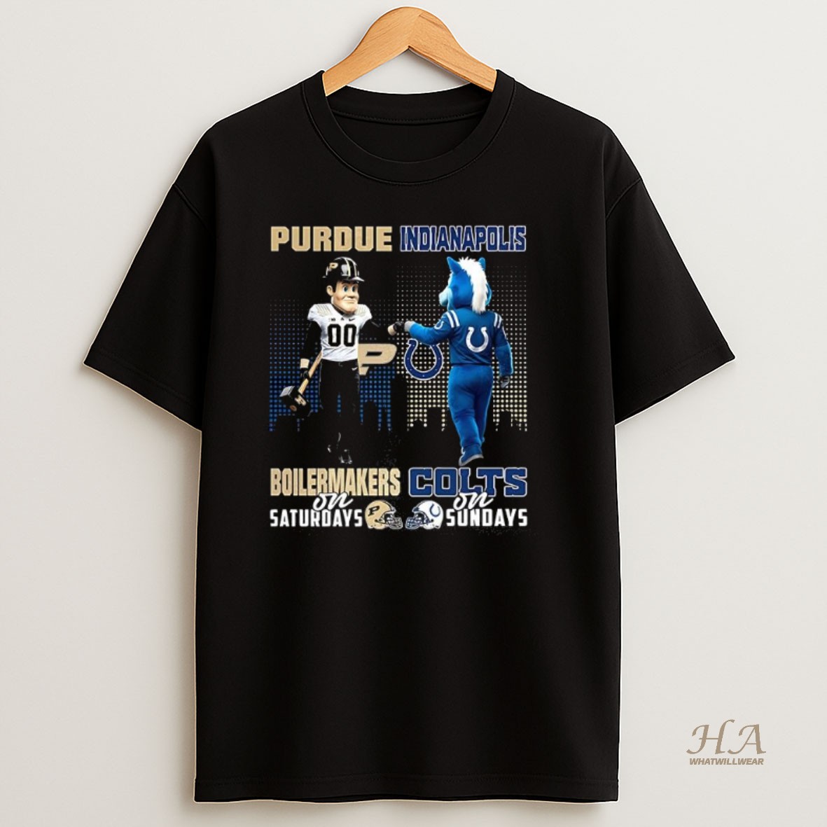 Official Purdue Boilermakers On Saturdays Vs Indianapolis Colts On Sundays Mascot Shirt
