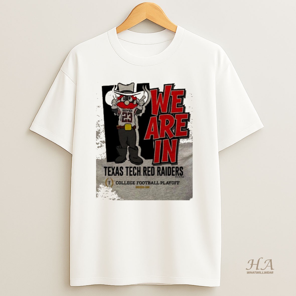Official Pvlt8hrx Texas Tech Red Raiders 2025 Cfp Bound Mascot We Are In 2 Sided T Shirt