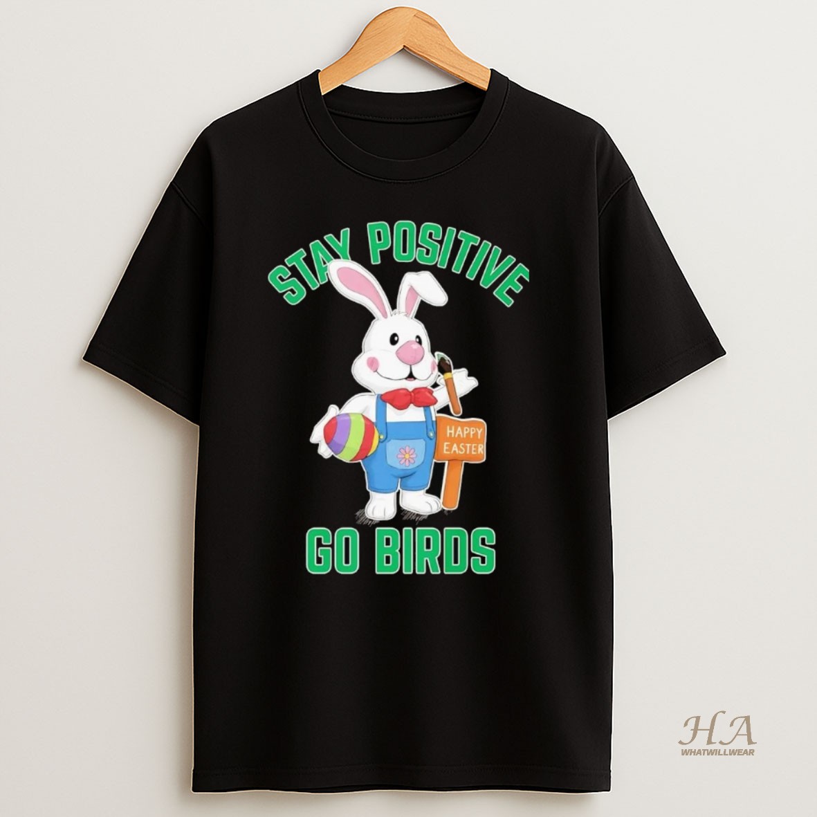 Official Rabbit Stay Positive Go Birds Philadelphia Eagles Happy Easter Shirt