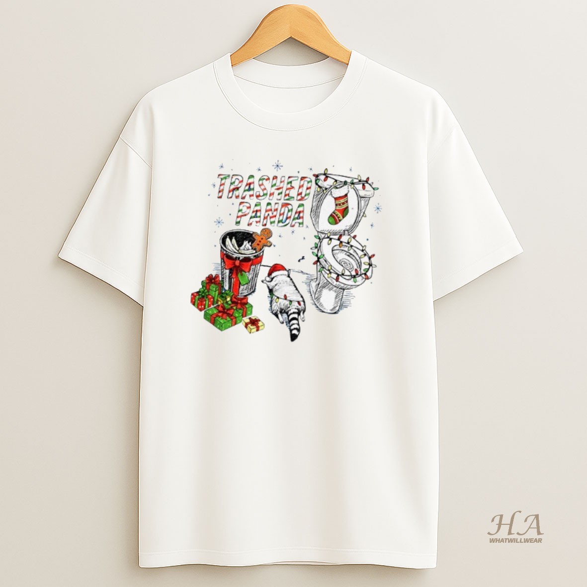 Official Raccoon Trashed Panda Merry Christmas 2025 Shirt