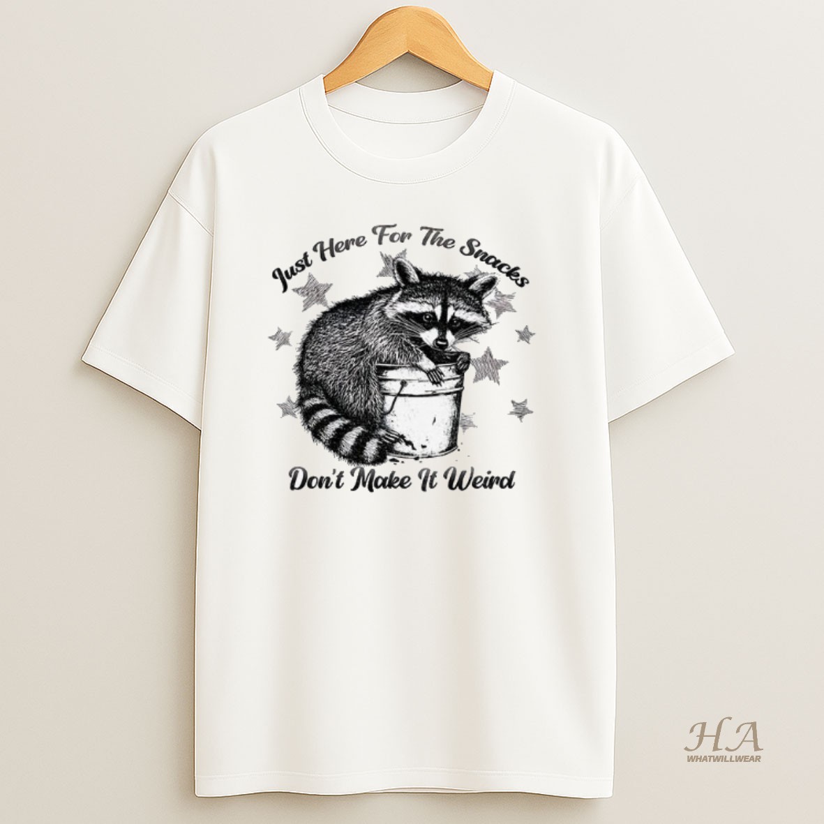 Official Raccoon Just Here For The Snacks Dont Make It Weird Shirt