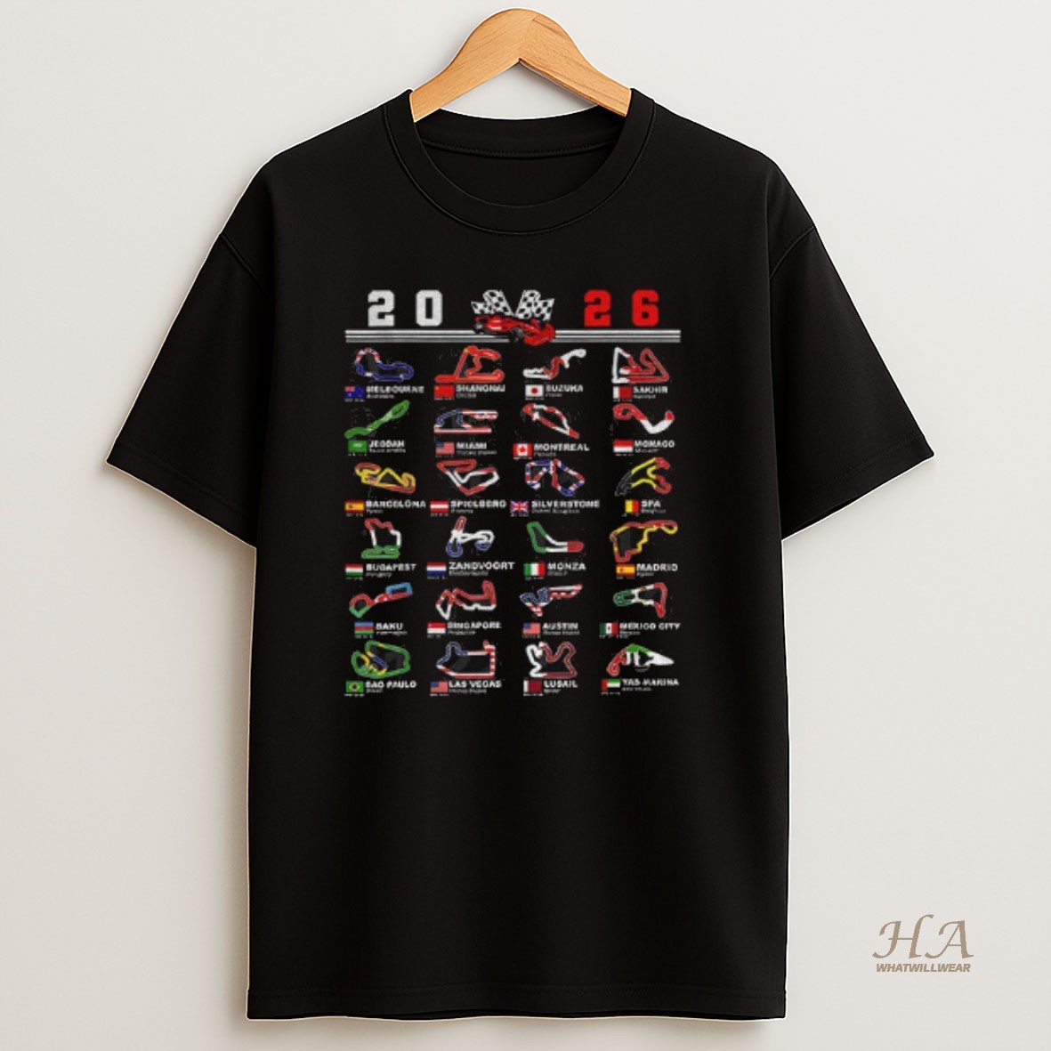 Official Race Car Enthusiast Motorsport Racing Fan World Flags 2026 Shirt