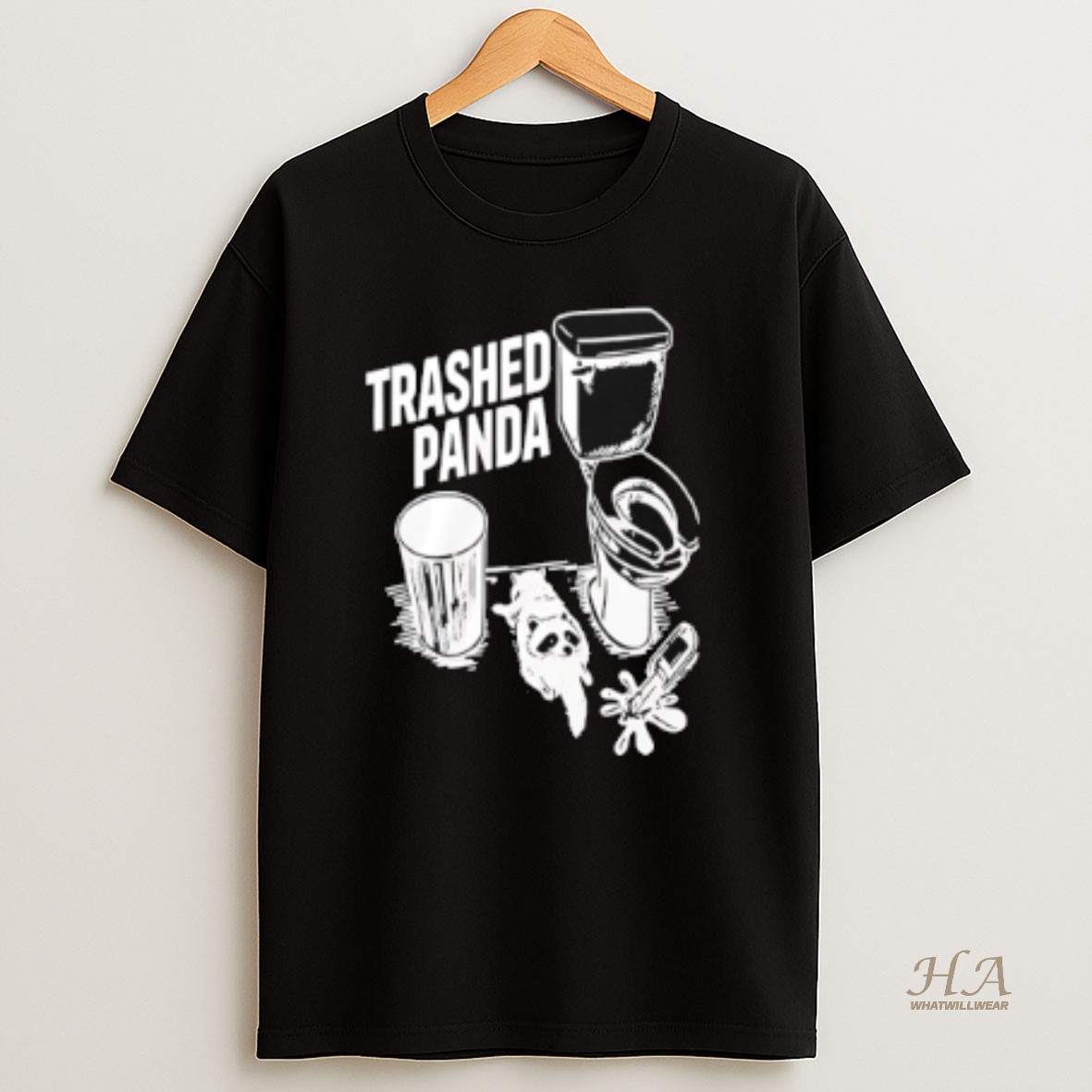 Official Racoon In Toilet Trashed Panda Drunk T Shirt