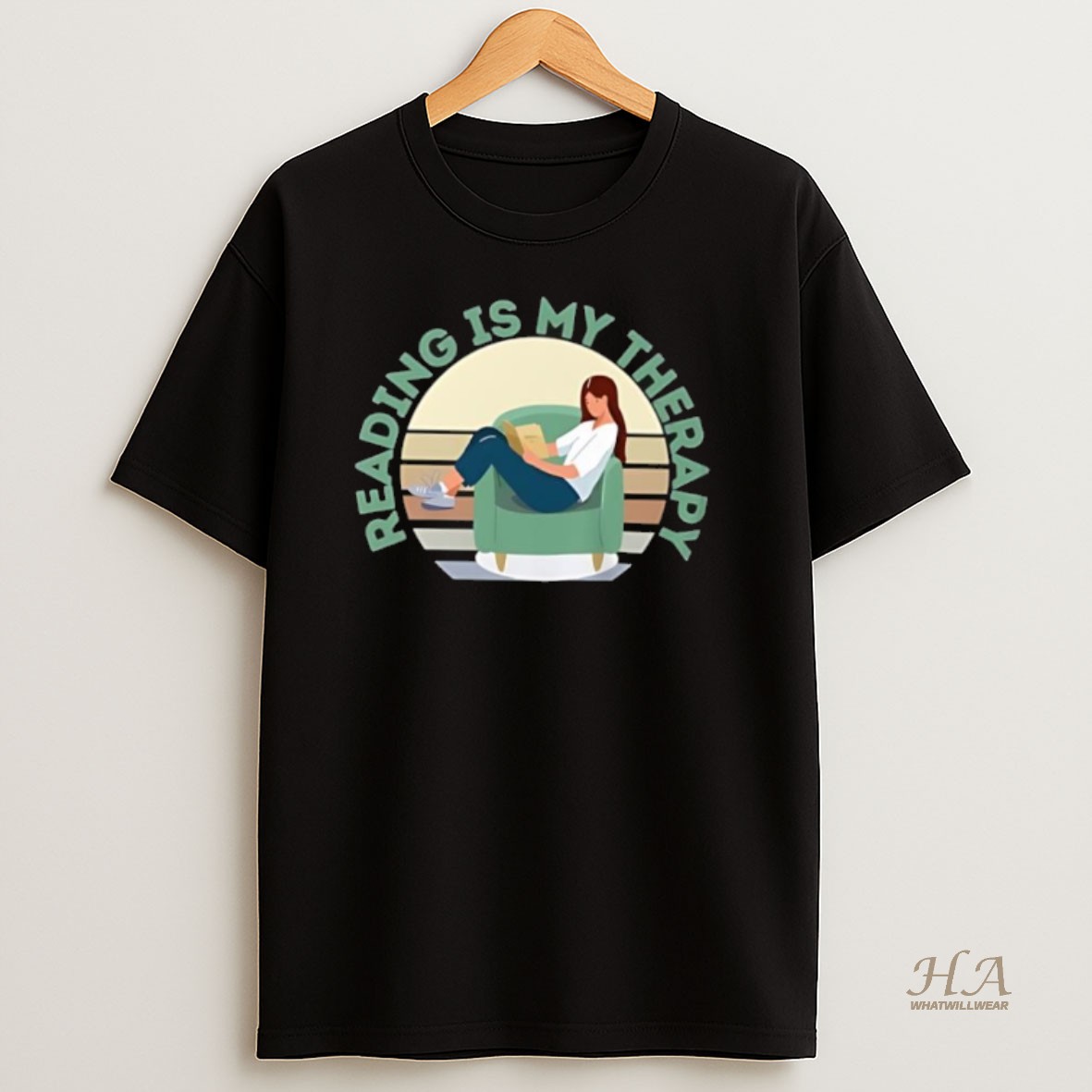 Official Reading Is My Therapy Girl Sitting Reading A Book Shirt