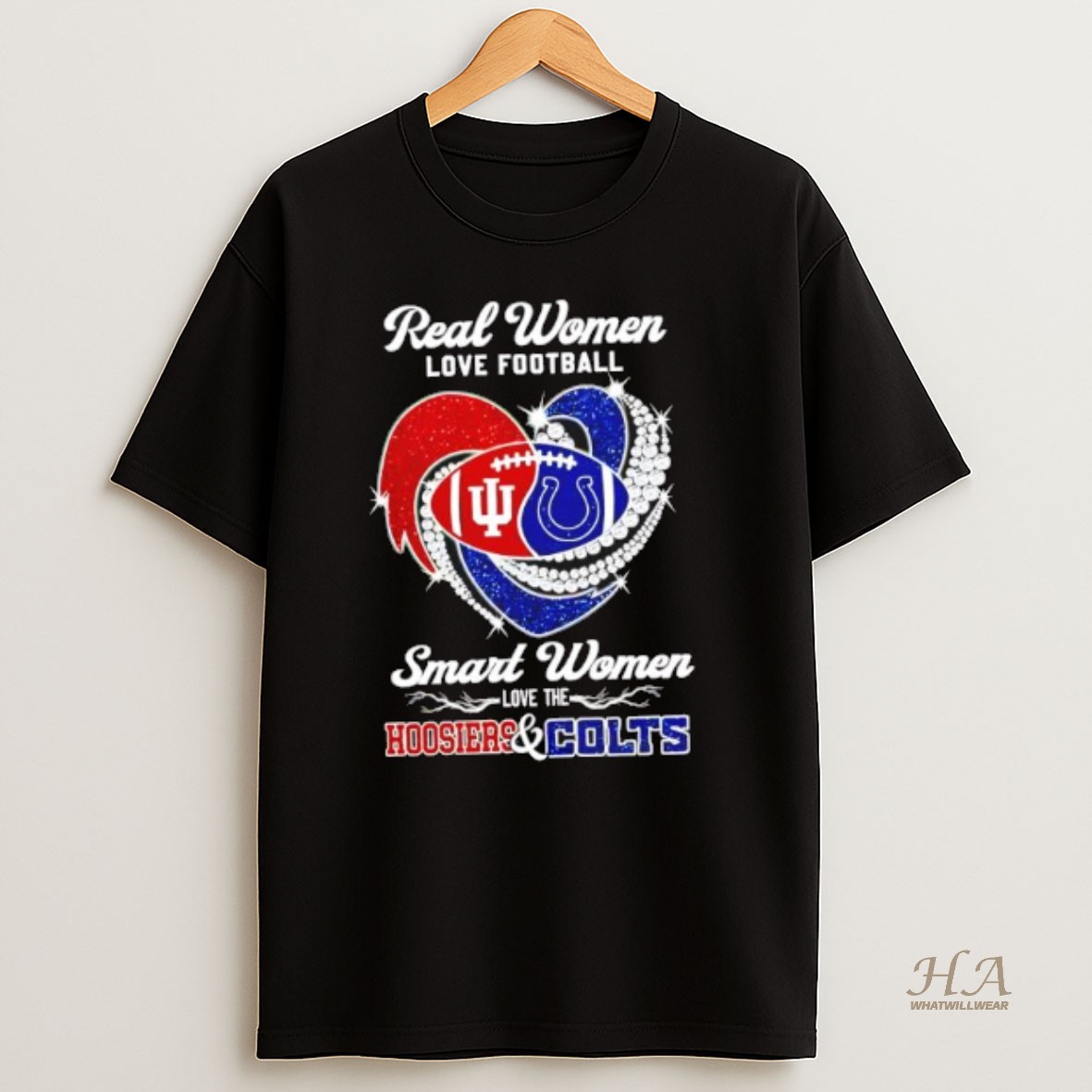 Official Real Women Love Football Smart Women Love The Hoosiers Colts T Shirt