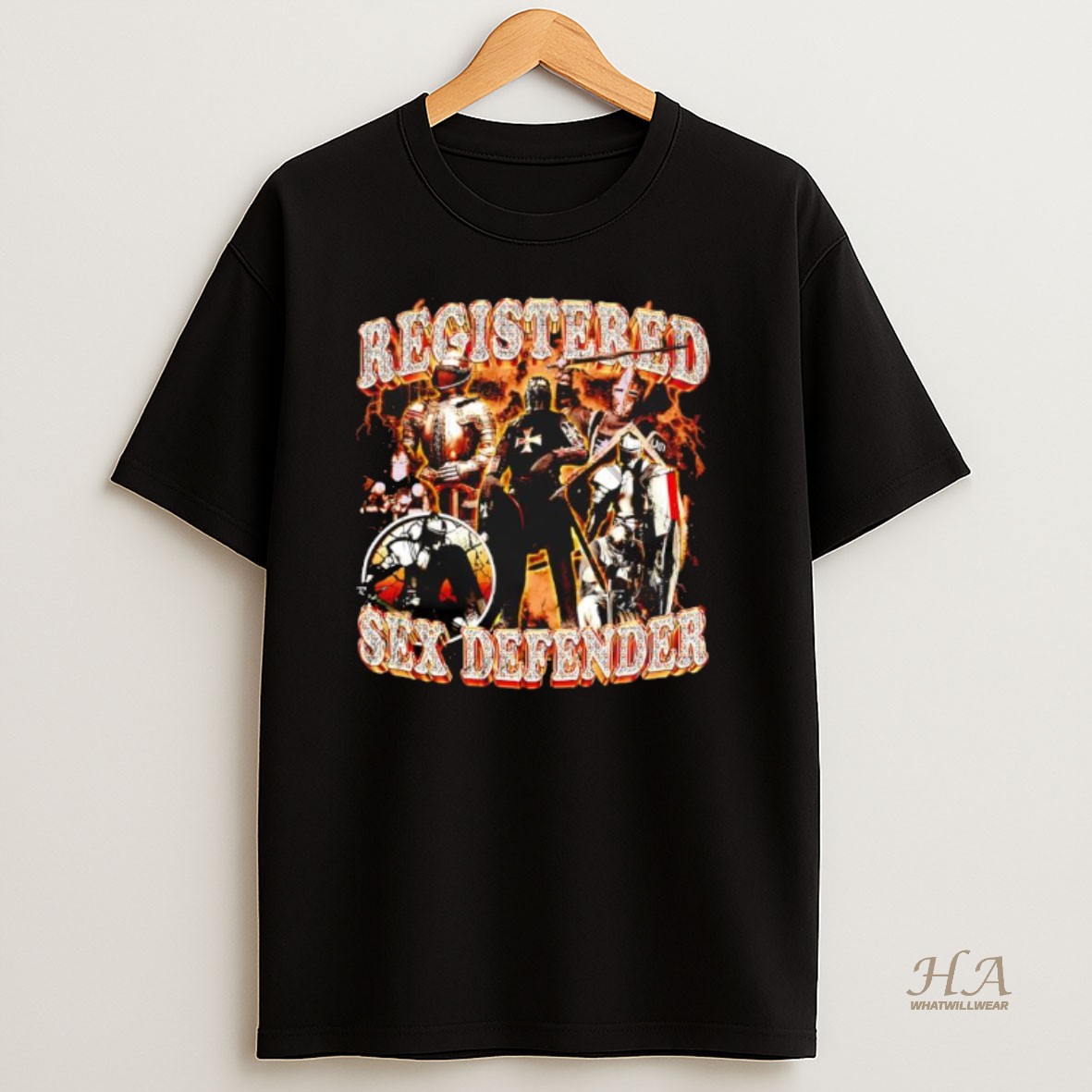 Official Registered Sex Defender Knight Meme Graphic T Shirt