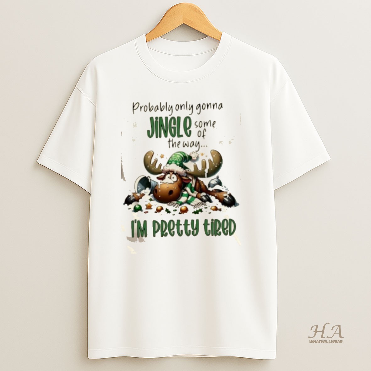 Official Reindeer Probably Only Gonna Jingle Some Of The Way Im Pretty Tired T Shirt