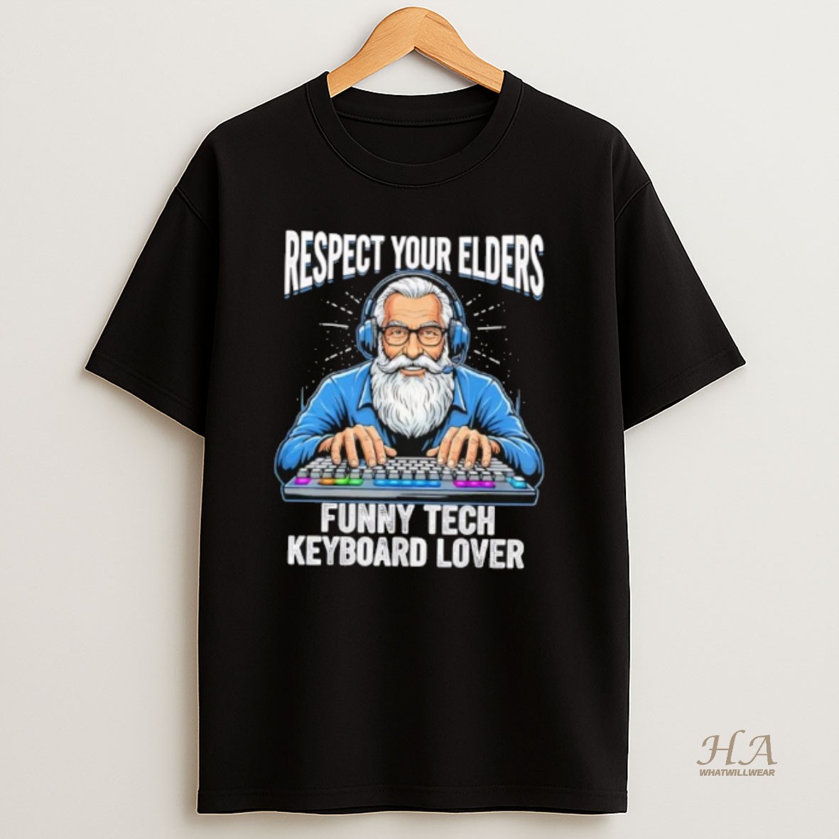 Official Respect Your Elders Funny Tech Keyboard Lover T Shirt