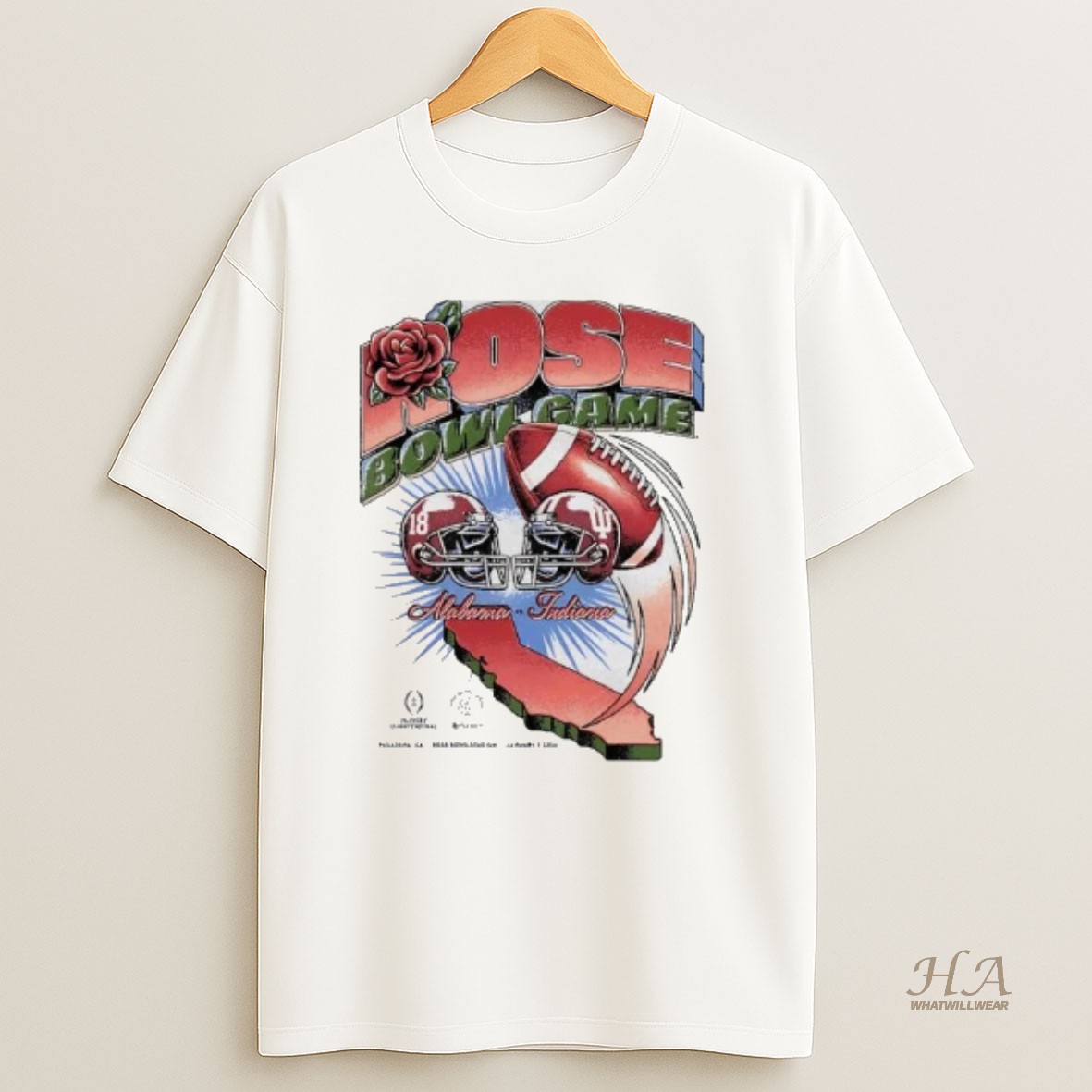 Official Rose Bowl Game 2026 Alabama Crimson Tide Vs Indiana Hoosiers Matchup T Shirt