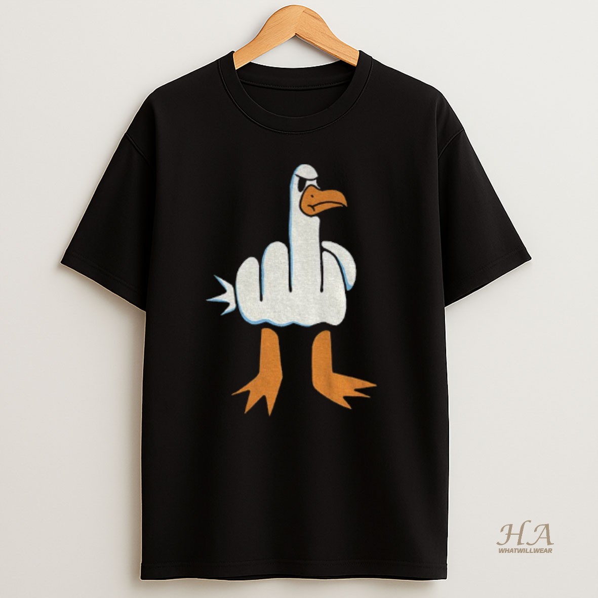Official Rude Seagull Middle Finger Meme Shirt