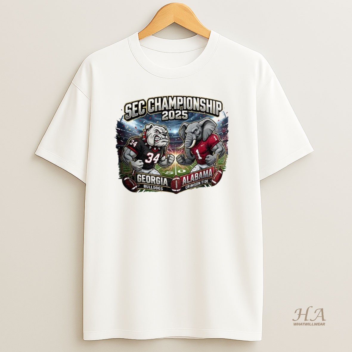 Official Sec Championship 2025 Georgia Bulldogs And The Alabama Crimson Tide In A Bold Mascot Shirt