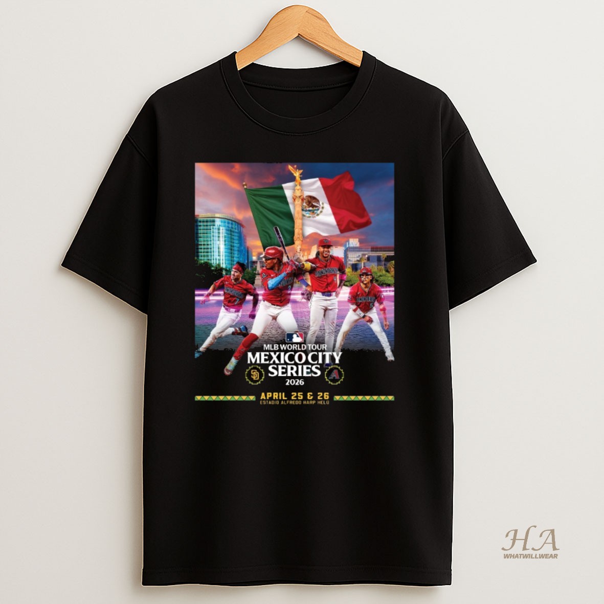 Official San Diego Padres Vs Arizona Diamondbacks Mlb World Tour Mexico City Series 2026 April 25 26 Shirt