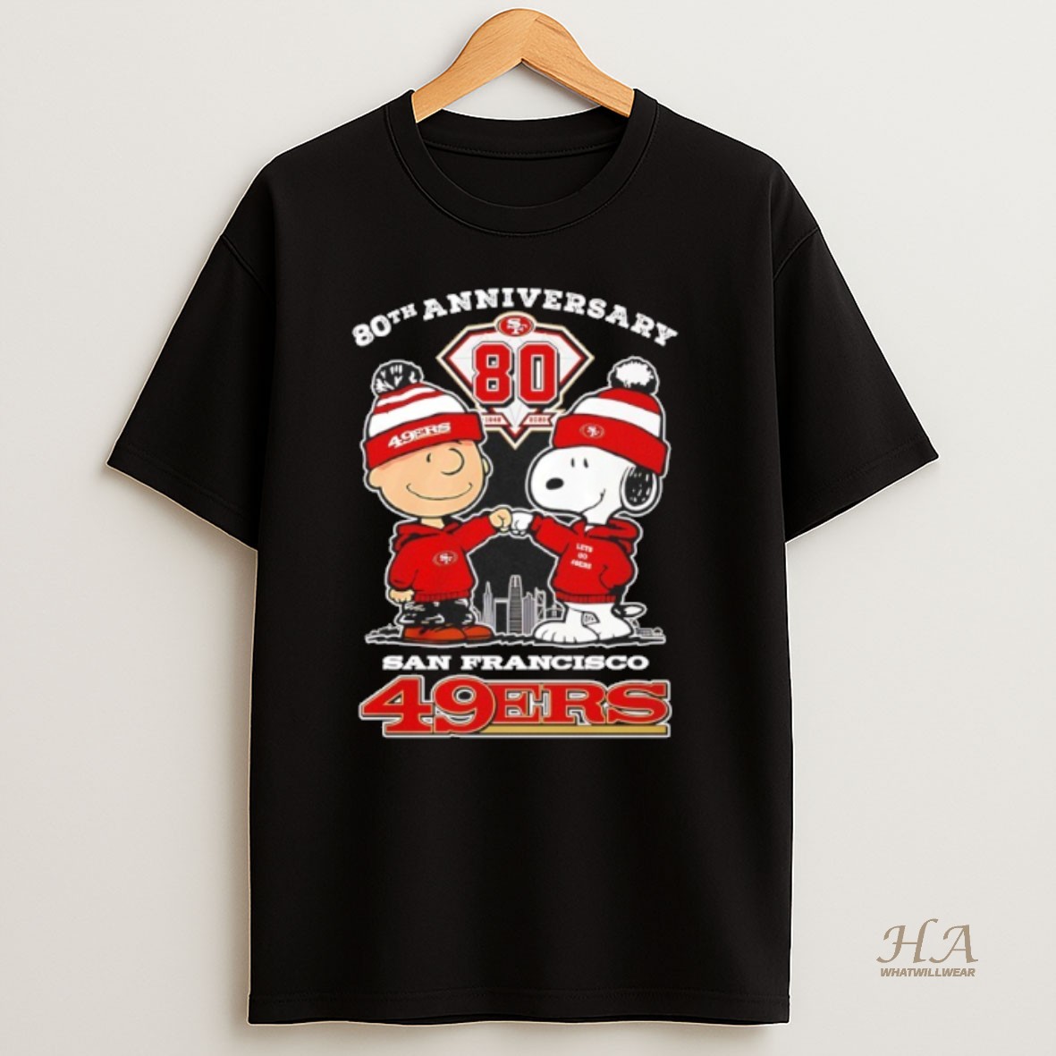 Official San Francisco 49ers 80th Anniversary 1946 2026 Snoopy Shirt