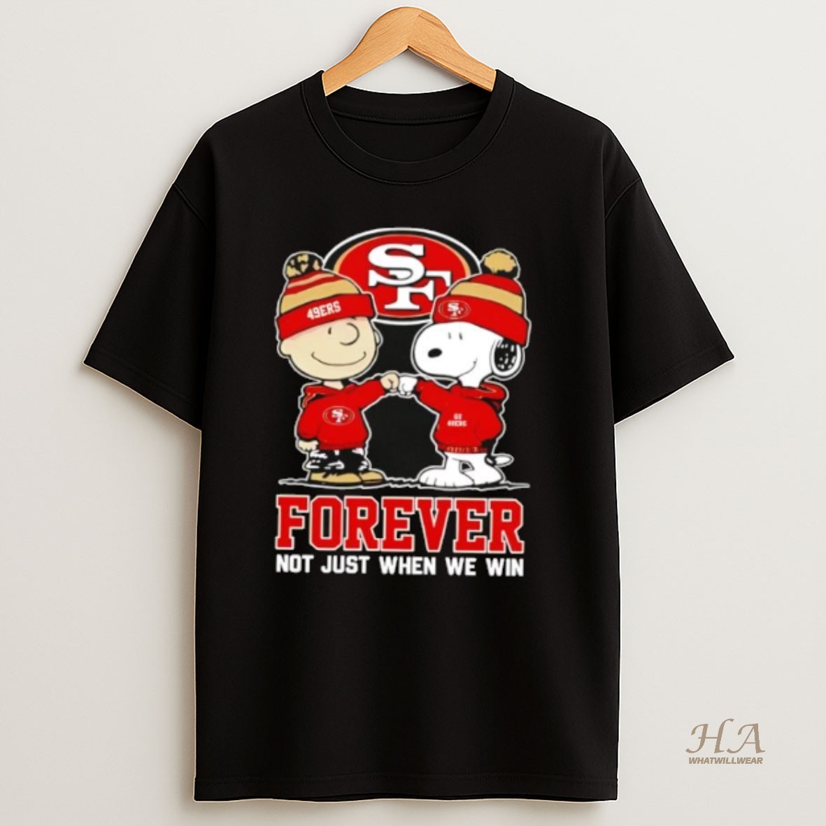 Official San Francisco 49ers Charlie Brown And Snoopy Forever Not Just When We Win T Shirt