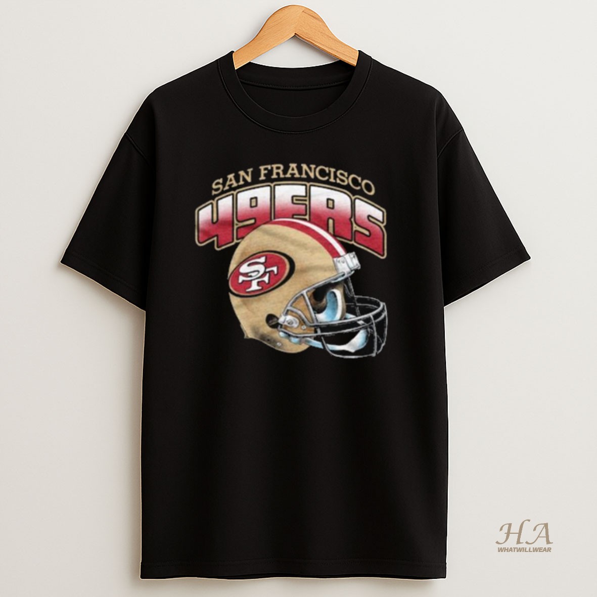 Official San Francisco 49ers Gradient Helmet Long Sleve Shirt