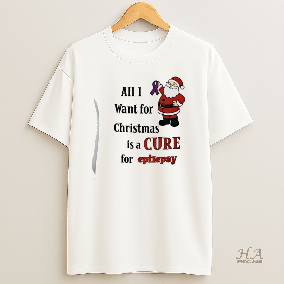 Official Santa Claus All I Want For Christmas Is A Cure For Epilepsy Shirt