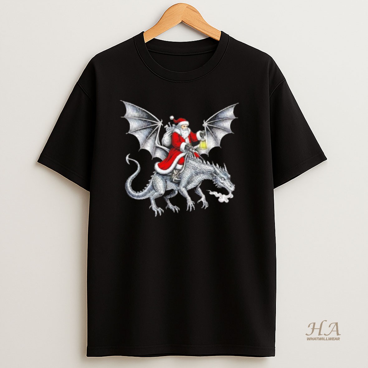 Official Santa Riding Dragon Christmas T Shirt