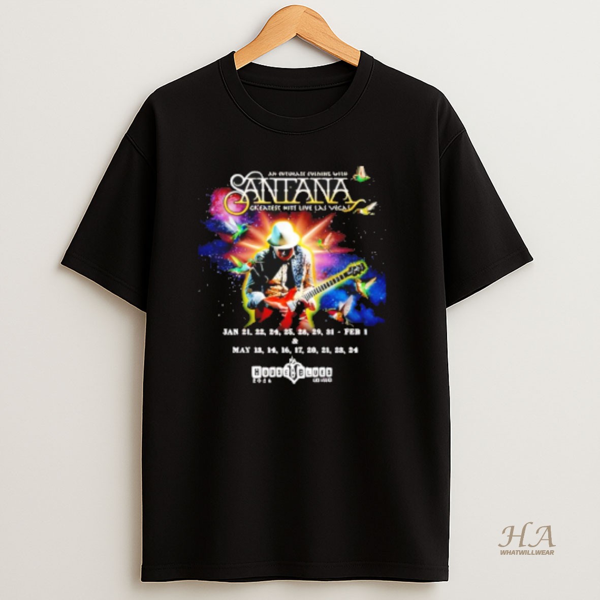 Official Santana Greatest Hits Live Las Vegas 2026 T Shirt