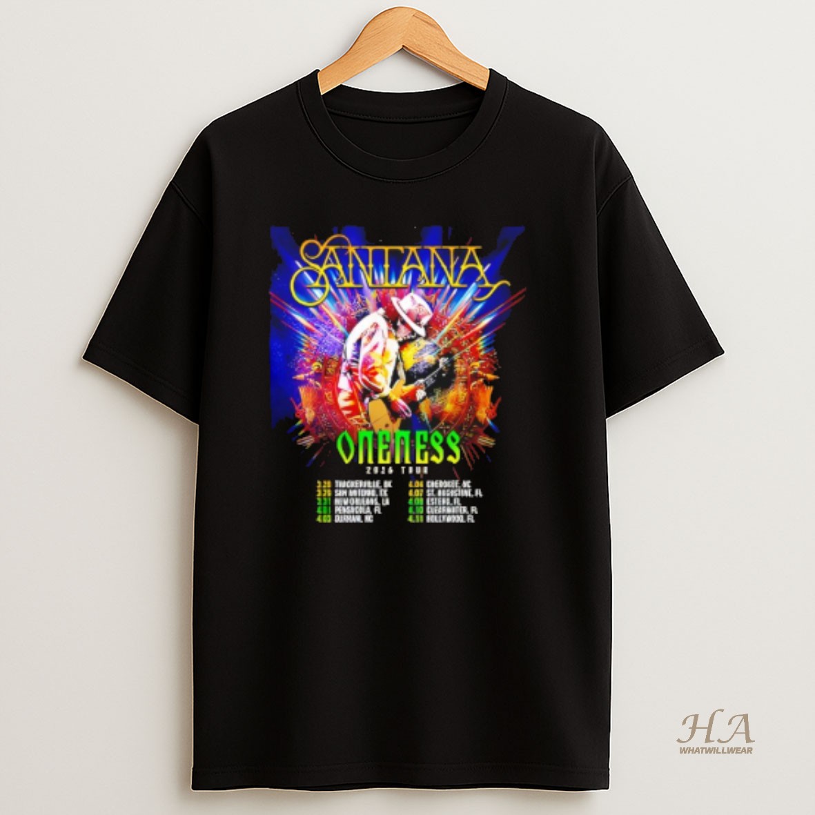 Official Santana Oneness Usa Tour 2026 T Shirt