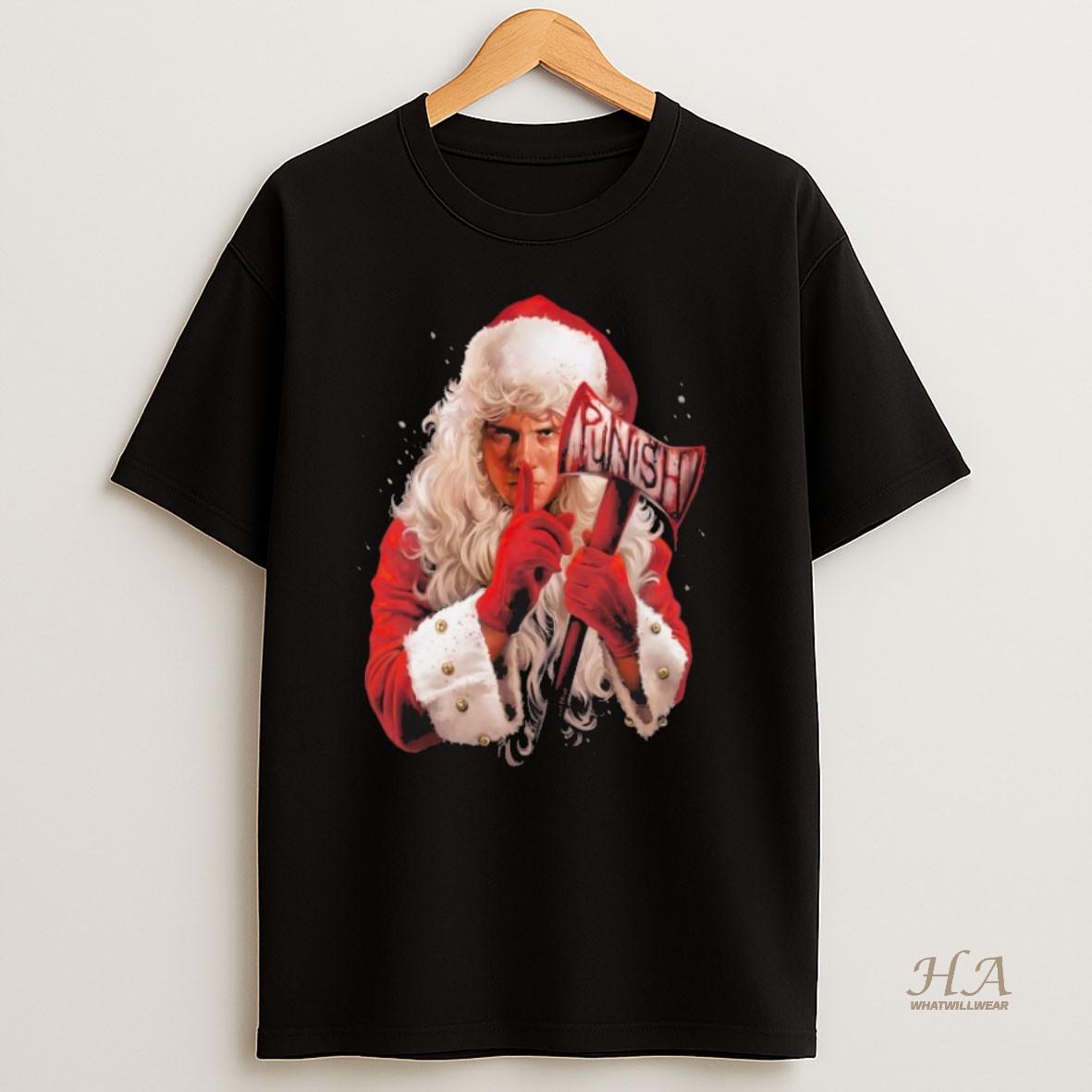 Official Santas Watching Punish Axe Christmas Shirt