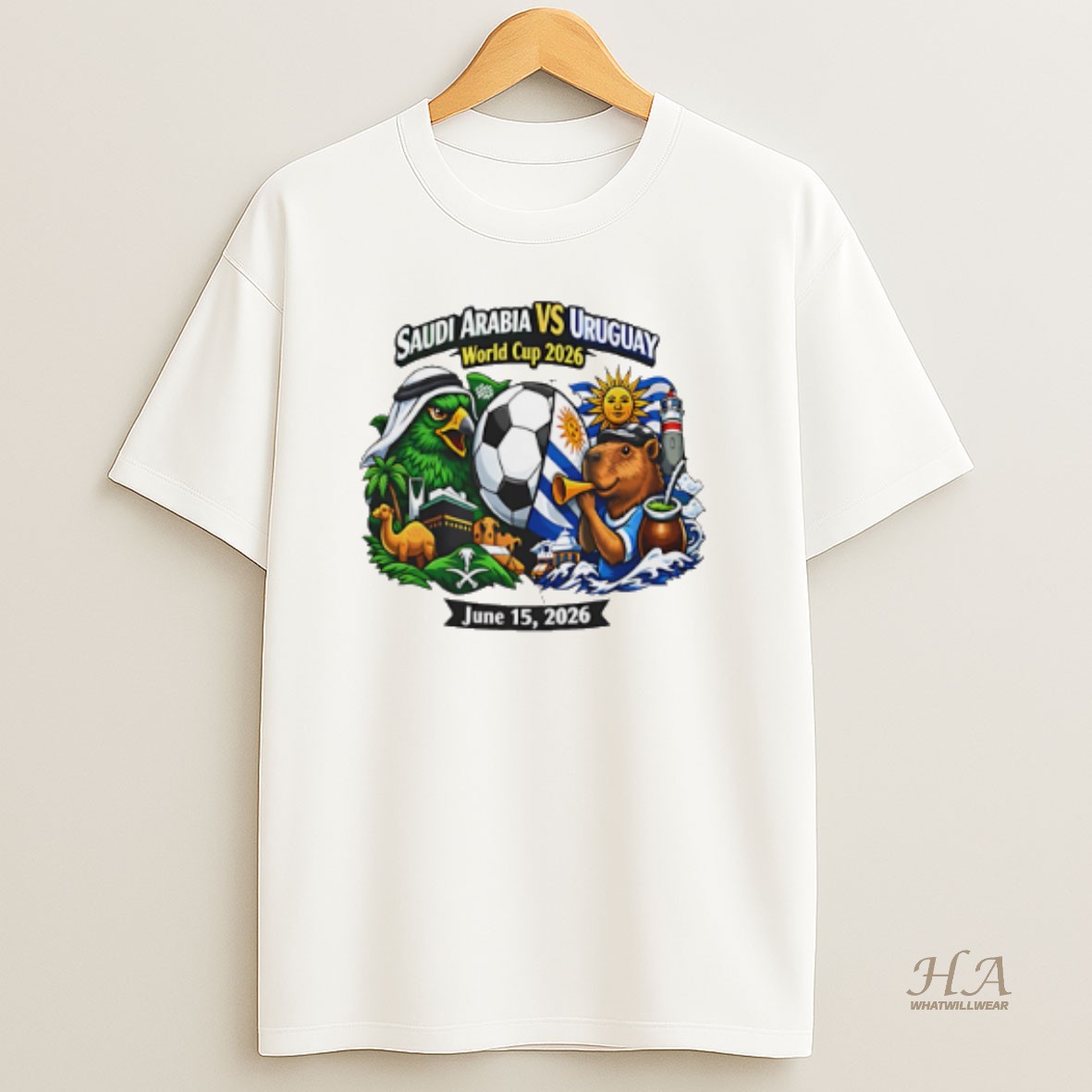 Official Saudi Arabia Vs Uruguay 2026 World Cup Mascot T Shirt