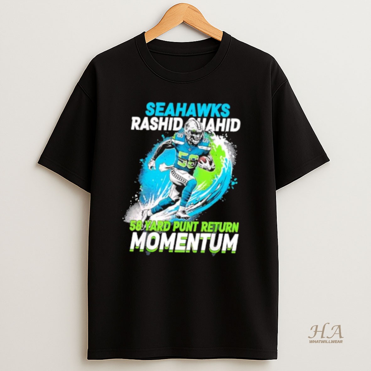 Official Seahawks Rashid Shaheed 58 Yard Punt Return Momentum T Shirt