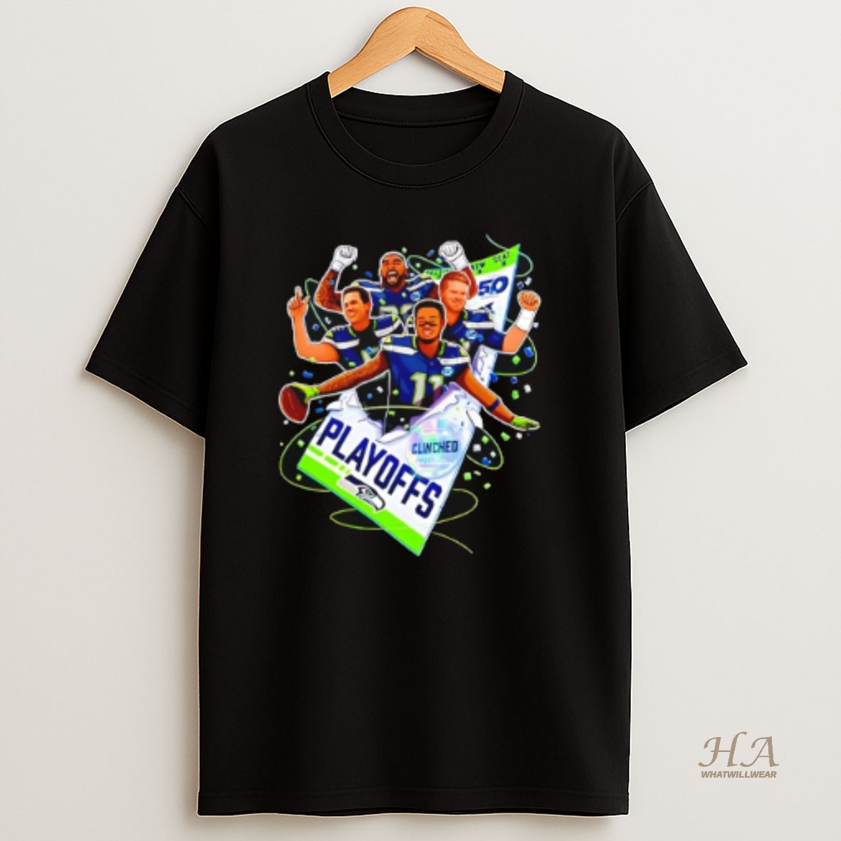 Official Seattle Seahawks 2025 Nfl Playoffs Clinched Season Victory T Shirt