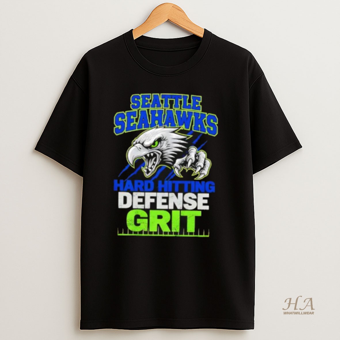 Official Seattle Seahawks Hard Hitting Defense Grit Football T Shirt