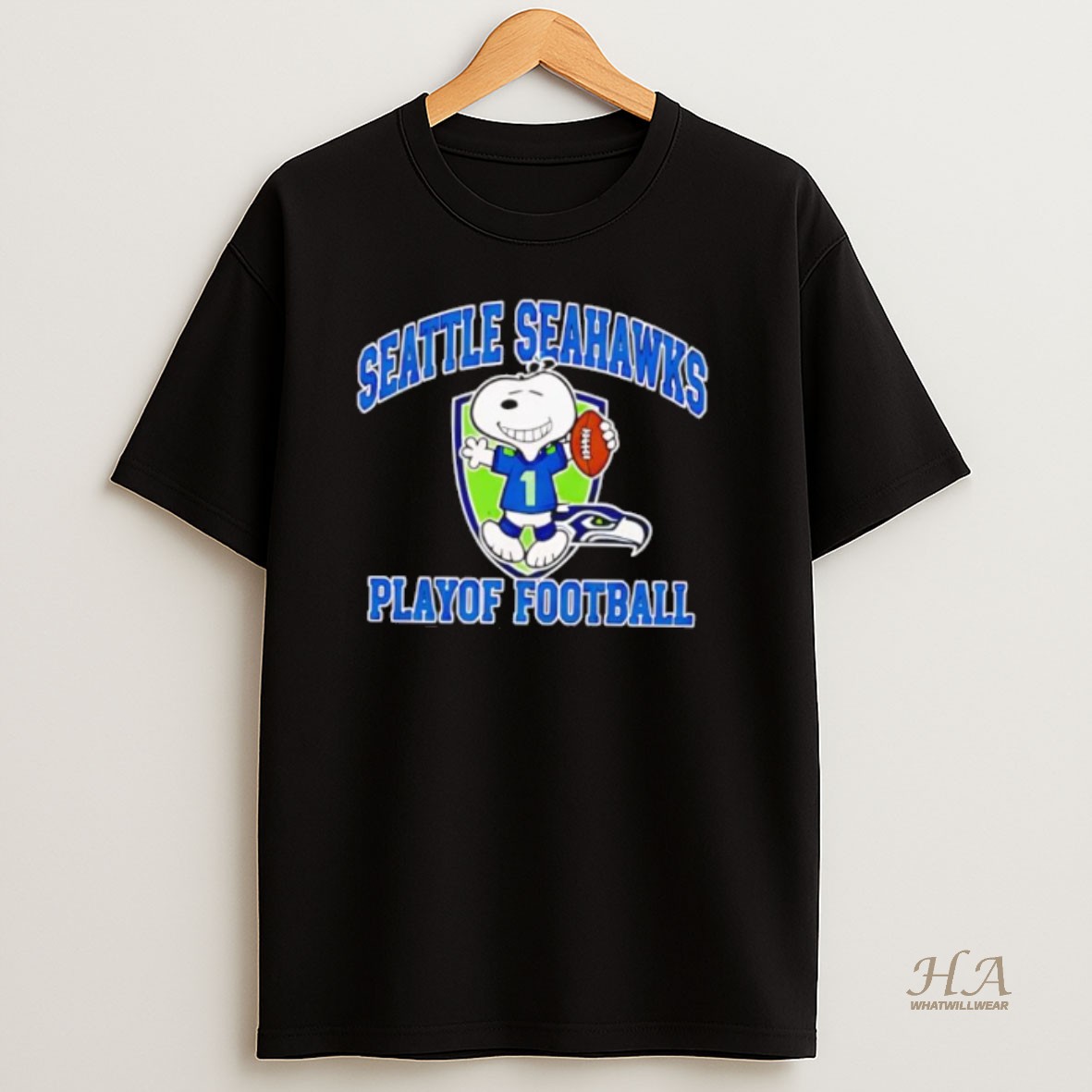 Official Seattle Seahawks Playoff Football Snoopy Peanuts Cute Fan T Shirt