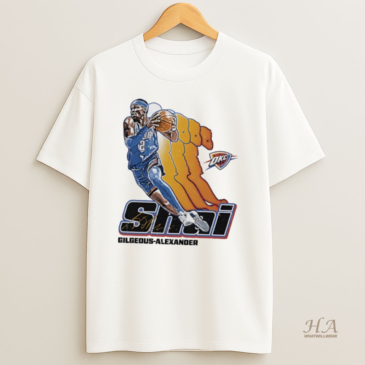 Official Shai Gilgeous Alexander Oklahoma City Thunder Signature Retro T Shirt