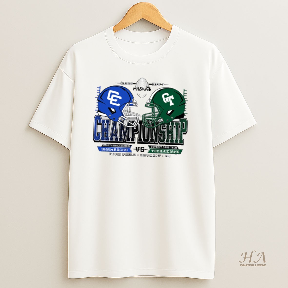 Official Shamrocks Vs Technicians 2025 Mhsaa Football D1 Championship Shirt