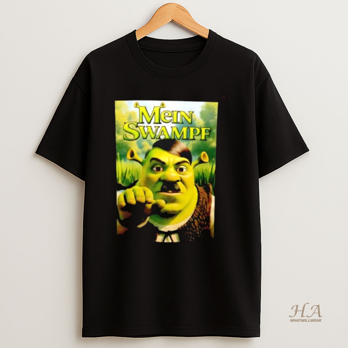 Official Shrek Adolf Hitler Mein Swampf Cartoon Graphic T Shirt