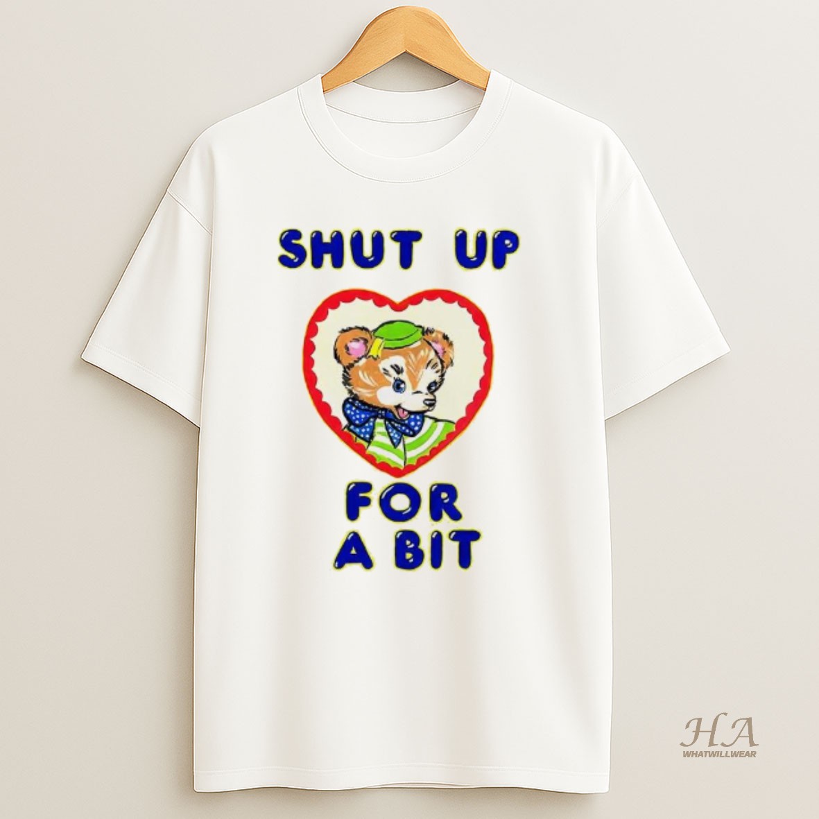 Official Shut Up For Bit Heart Bear Retro T Shirt