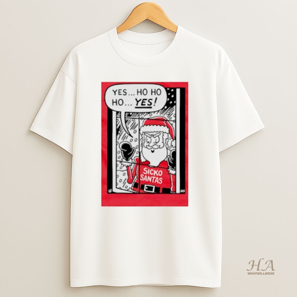 Official Sicko Santa Yes Ho Ho Ho Yes Comic T Shirt