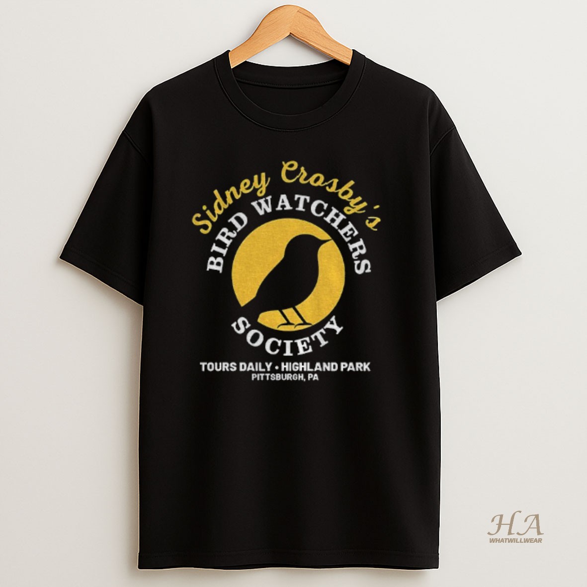 Official Sidney Crosby Pittsburgh Penguins Nhl Bird Watchers Society Tours Daily Highland Park T Shirt