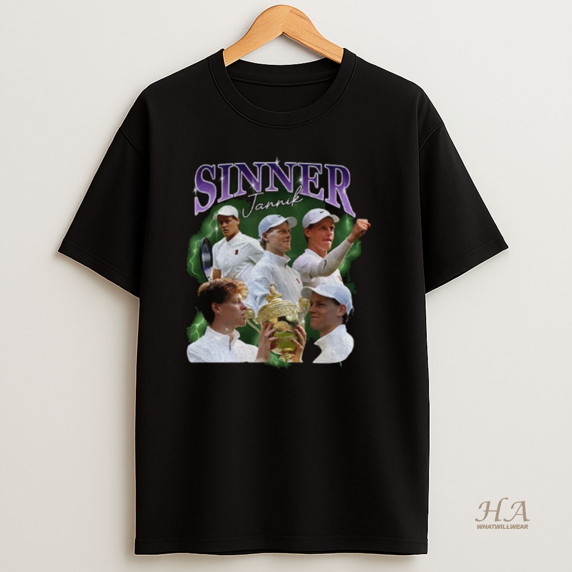 Official Sinner Jannik Champion 2025 Wimby Bootleg Graphic T Shirt
