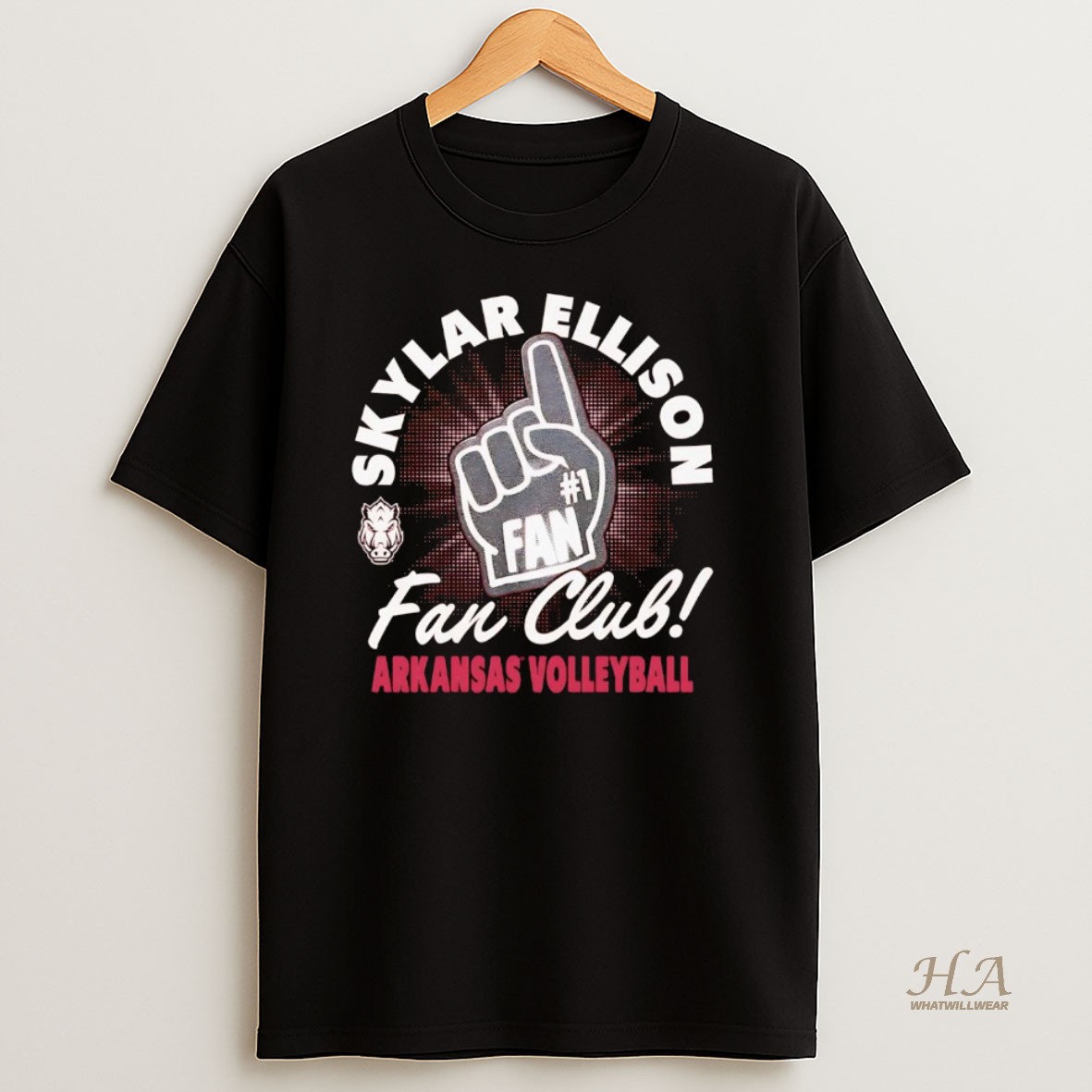 Official Skylar Ellison Fan Club Arkansas Volleyball T Shirt