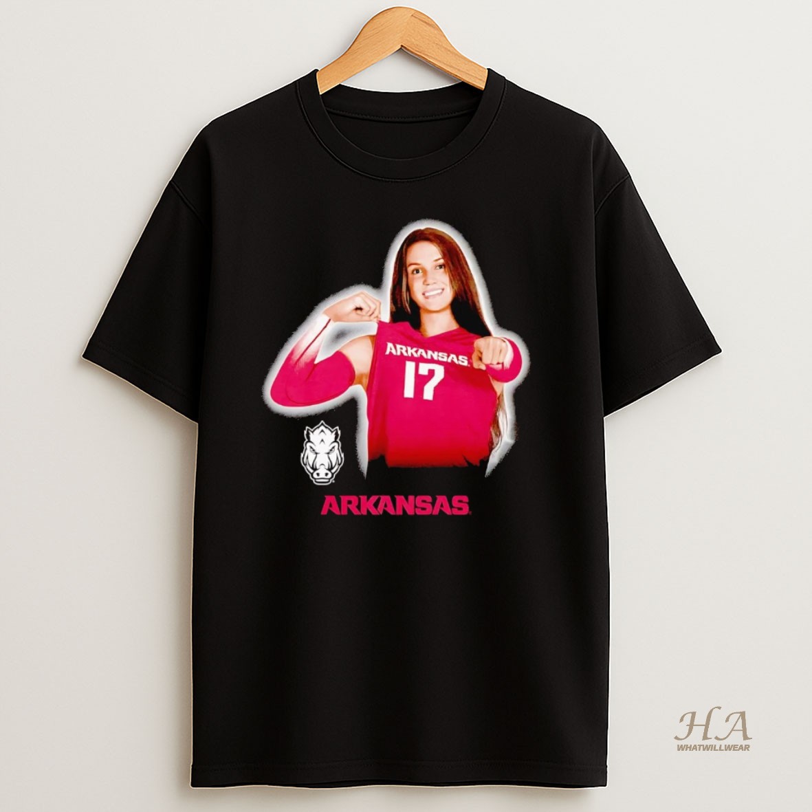 Official Skylar Ellison Portrait Smile Arkansas T Shirt