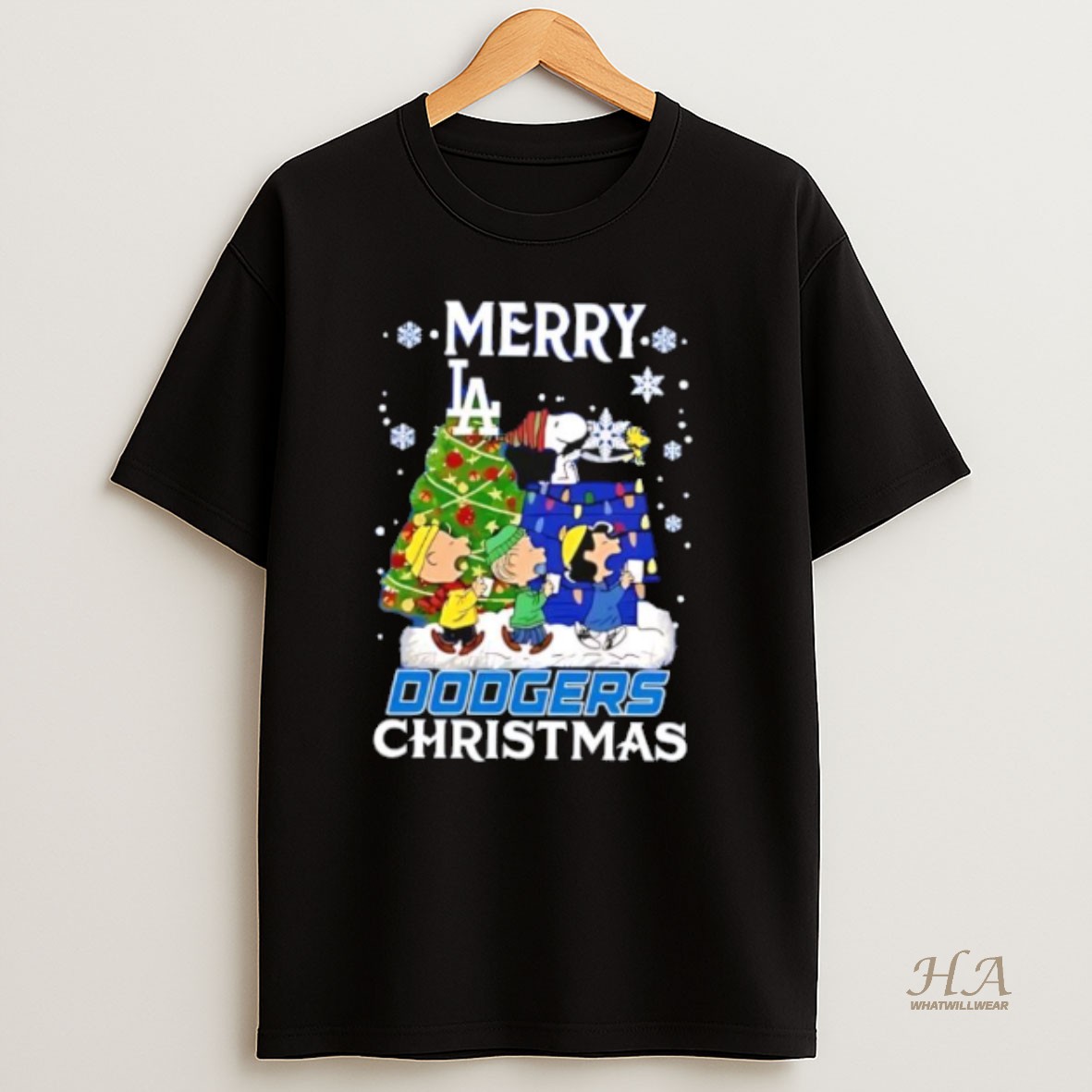 Official Snoopy And Friends Merry Los Angeles Dodgers Christmas T Shirt