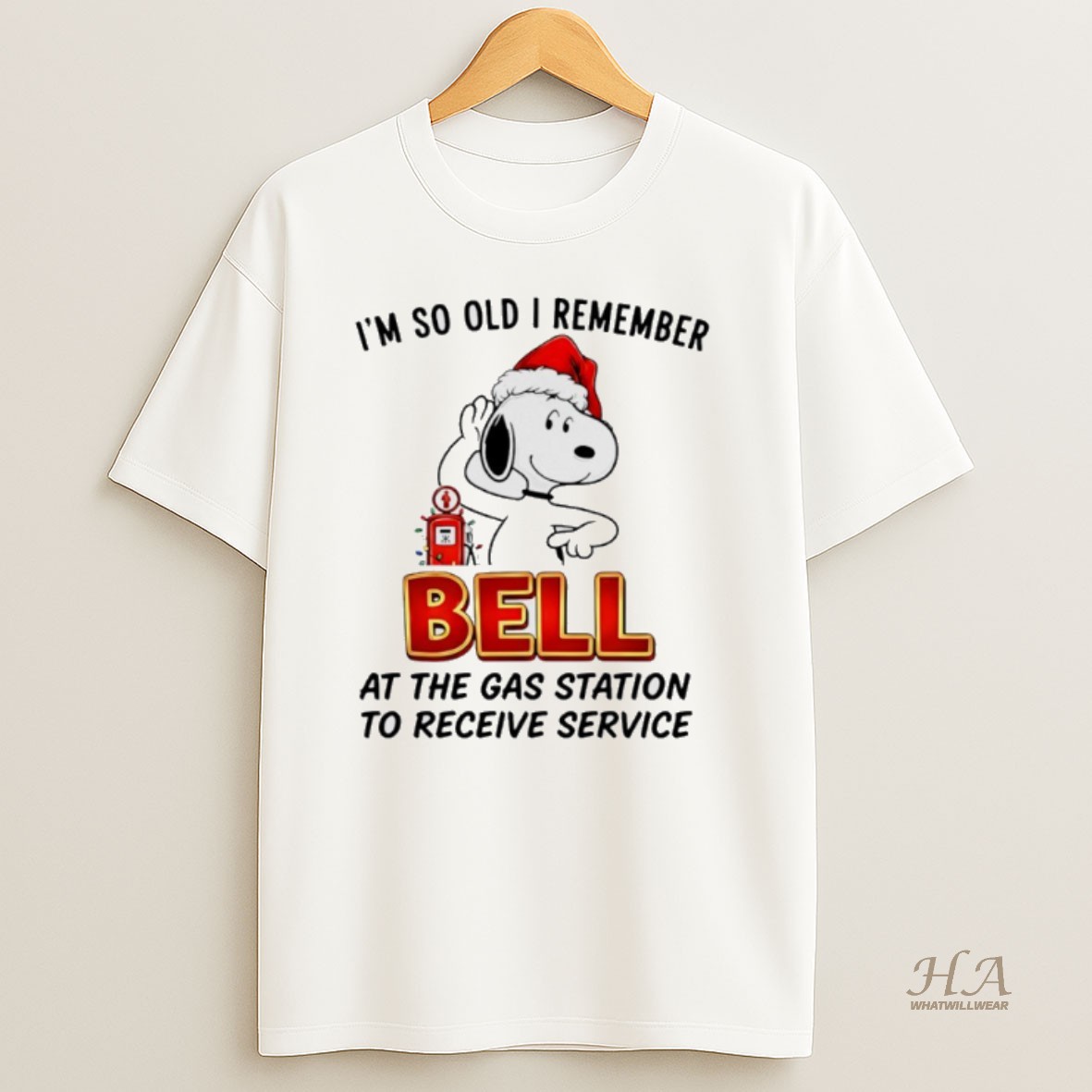 Official Snoopy Christmas Im So Old I Remember Bell At The Gas Station To Receive Service Shirt