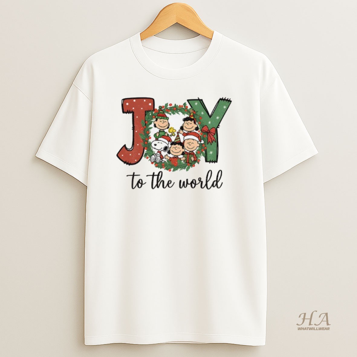 Official Snoopy And Peanuts Joy To The World Merry Christmas T Shirt