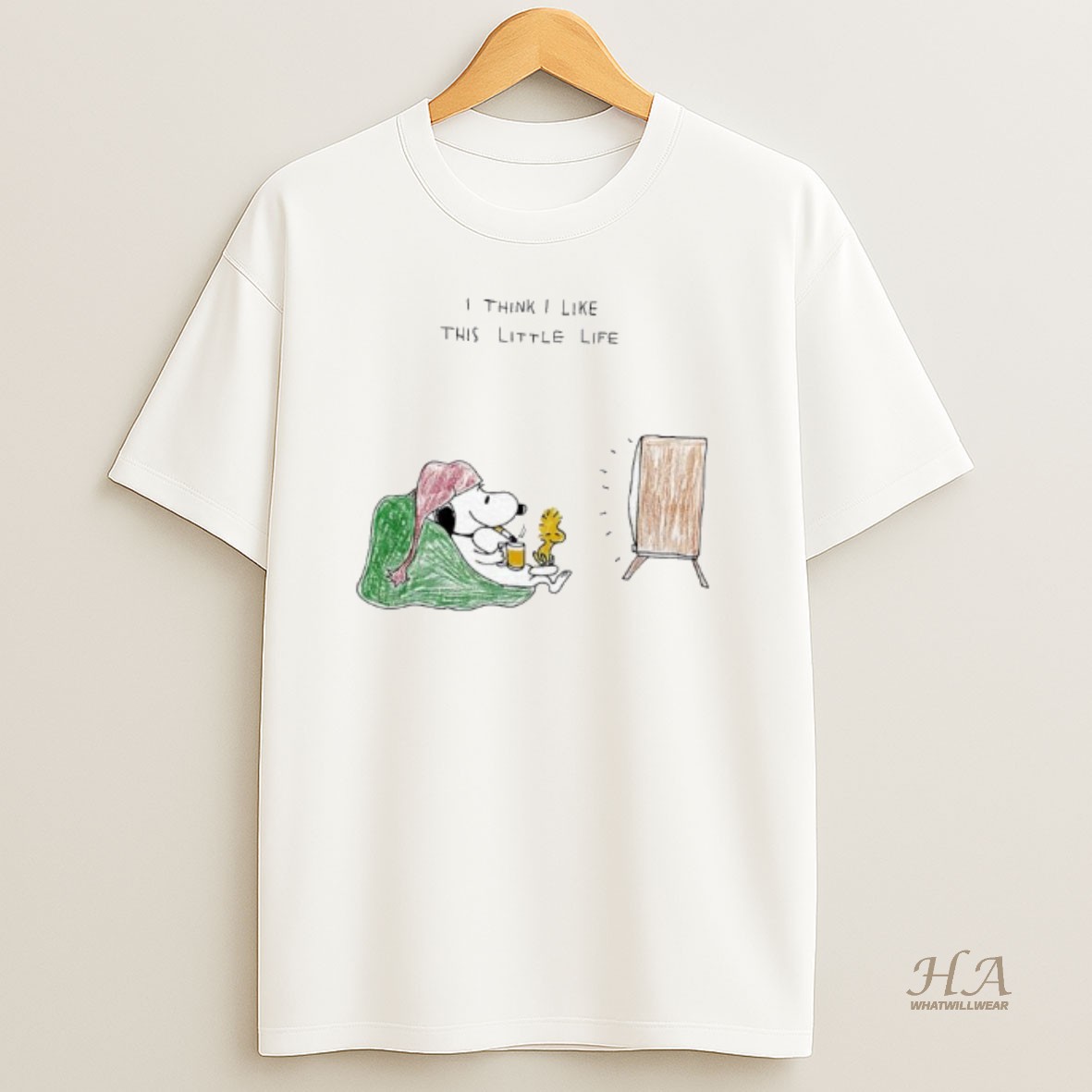 Official Snoopy And Woodstock I Think I Like This Little Life T Shirt