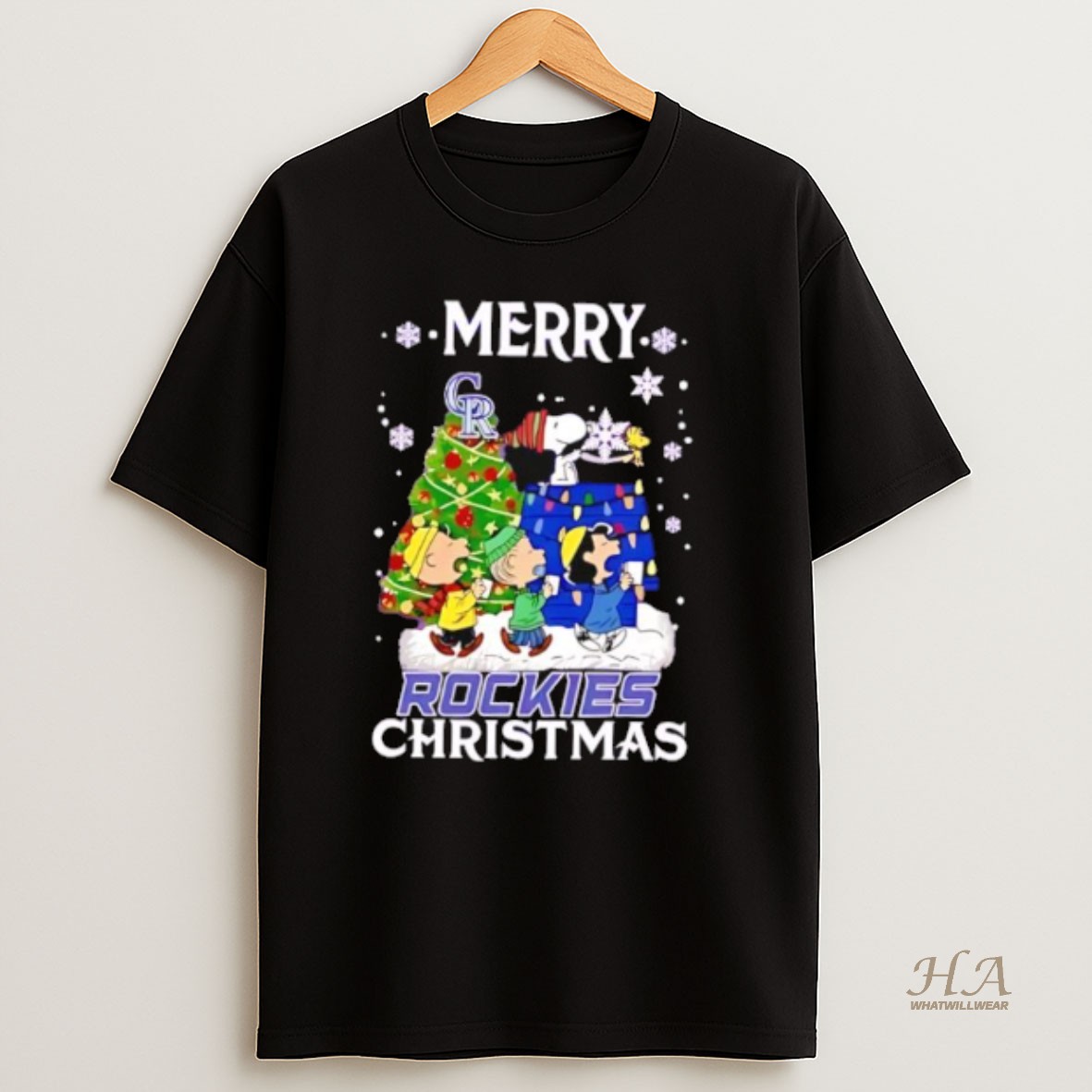 Official Snoopy And Friends Merry Colorado Rockies Christmas T Shirt