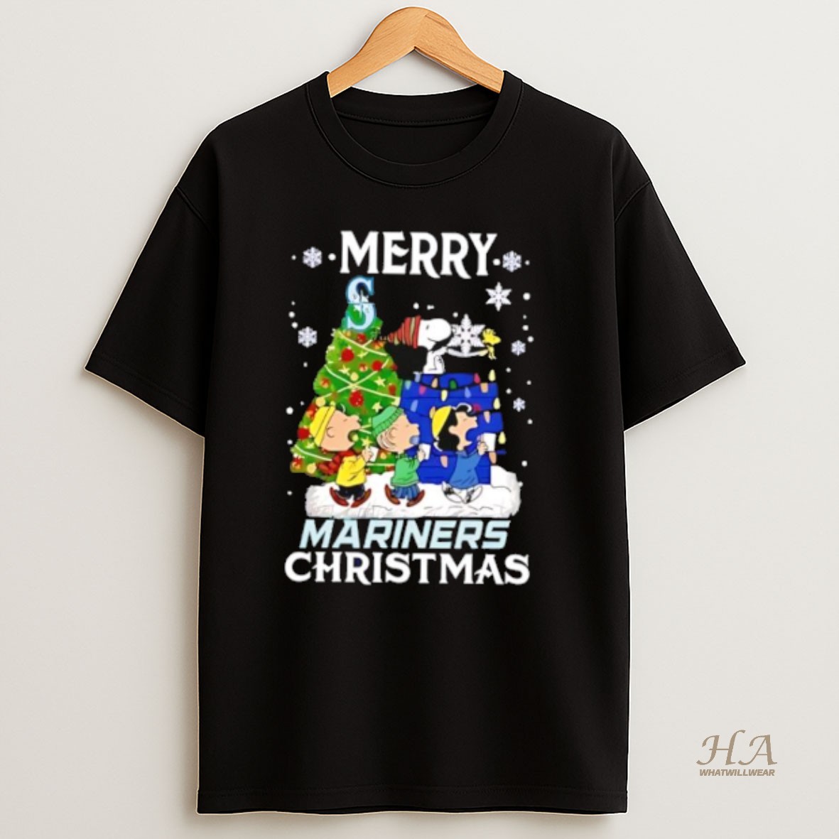 Official Snoopy And Friends Merry Seattle Mariners Christmas T Shirt