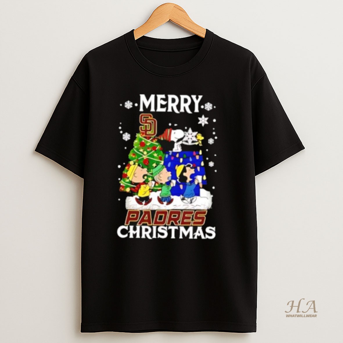 Official Snoopy And Friends Merry San Diego Padres Christmas T Shirt
