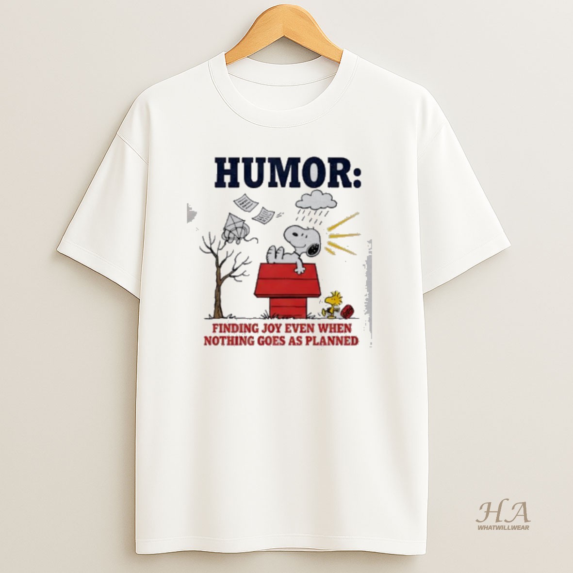 Official Snoopy Humor Finding Joy Even When Nothing Goes As Planned T Shirt
